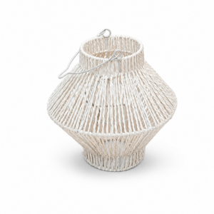 Lampion pletený - bílý, Boho