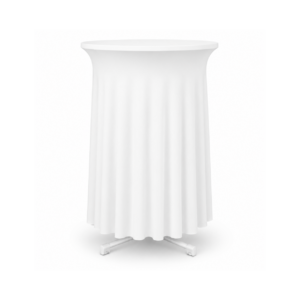 Bílý řasený ubrus na bistro stolek 80 cm